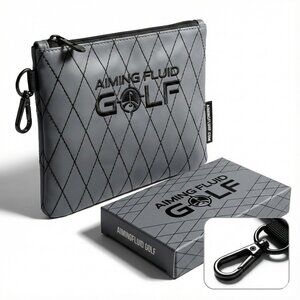 Premium Leather Golf Utility Pouch with Zippered Closure with Diamond Stitching